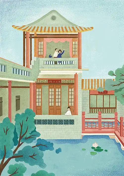 之前给东莞可园文创画的插图,来来回回跑了两趟,拿着速写本坐在树下画