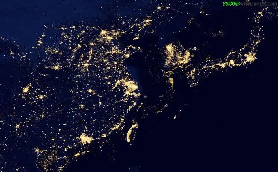 东亚夜间灯光分布图.jpg