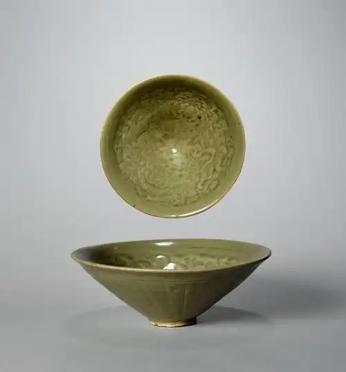 3326 宋 耀州窑印花斗笠碗