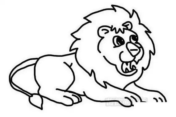 猎狗狮子简笔画