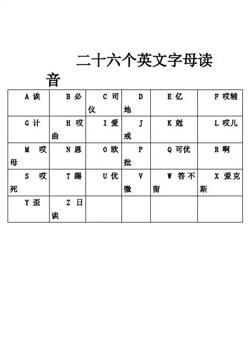 二十六个拼音字母读法 - 百度文库