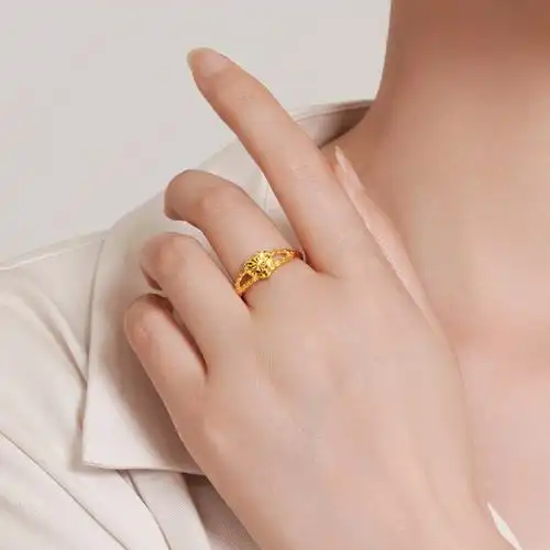 周贝贝珠宝黄金戒指爱心女士心形活口戒指zhjj0002