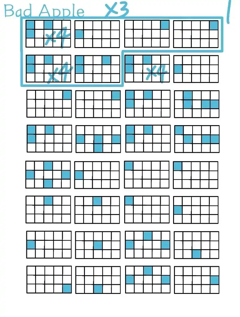 《bad apple》#badapple完整版 #格子谱 # - 抖音