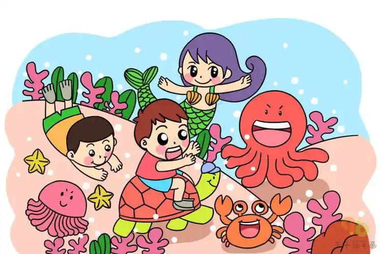 海底大冒险简笔画画法简单又漂亮小朋友很喜欢