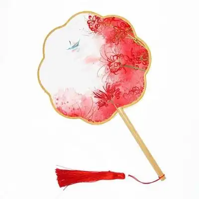 24cm大号双面圆扇古典古风走秀团国风汉服舞台表演扇子