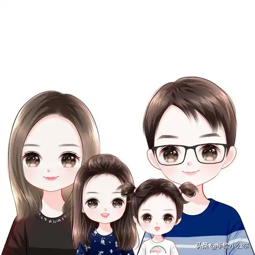 换个头像吧,一家四口q版全家福头像,可爱好看,儿女双全