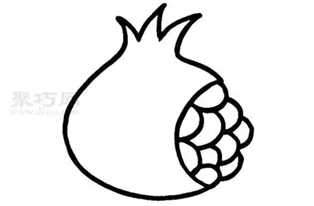 石榴如何画来学石榴简笔画步骤