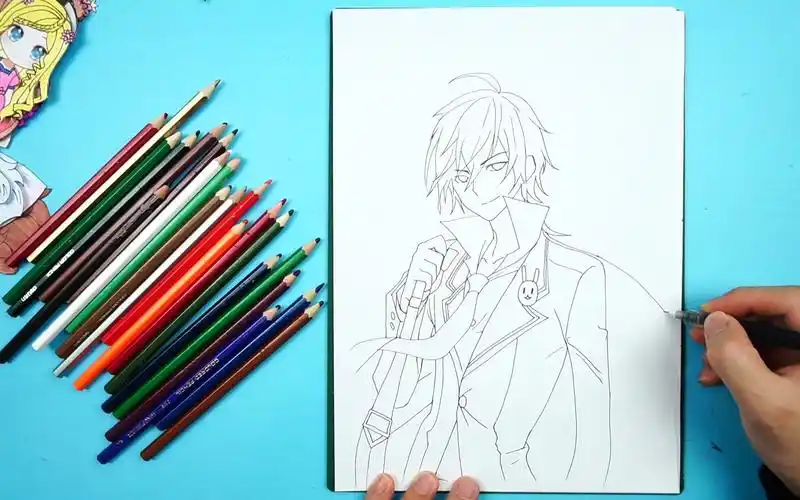 临摹漫画版斗罗大陆人物九星圣子唐三简笔画