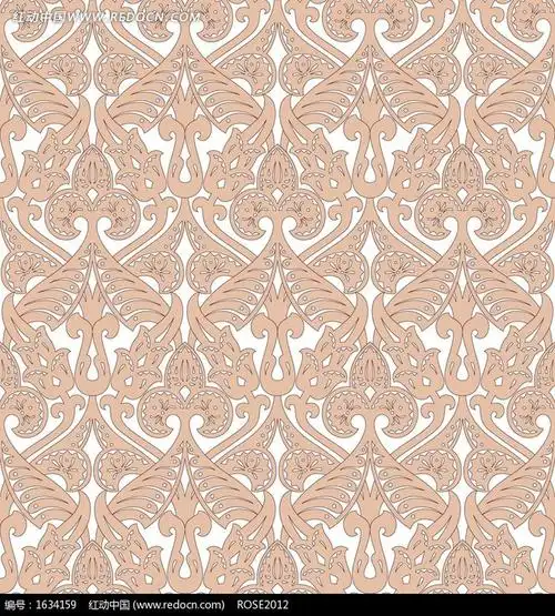 白色背景粉红色花纹四方连续图案图片