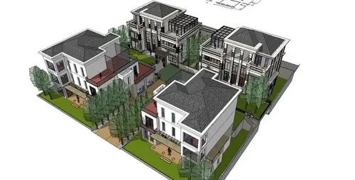 东北某小区别墅组团模型,很不错的图纸,供大家参考!