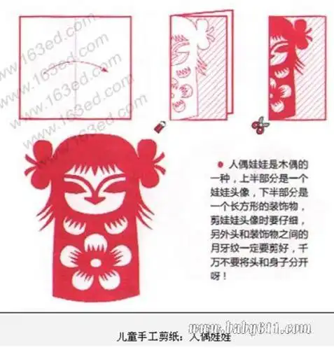 幼儿园天使小手工制作手工小人剪纸的方法亲子手工推荐剪纸儿童