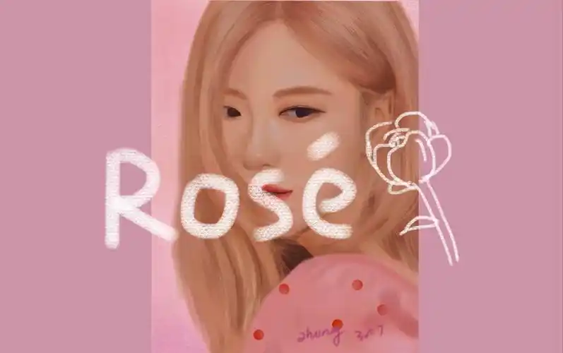 「blackpink朴彩英rose」画一朵玫瑰花