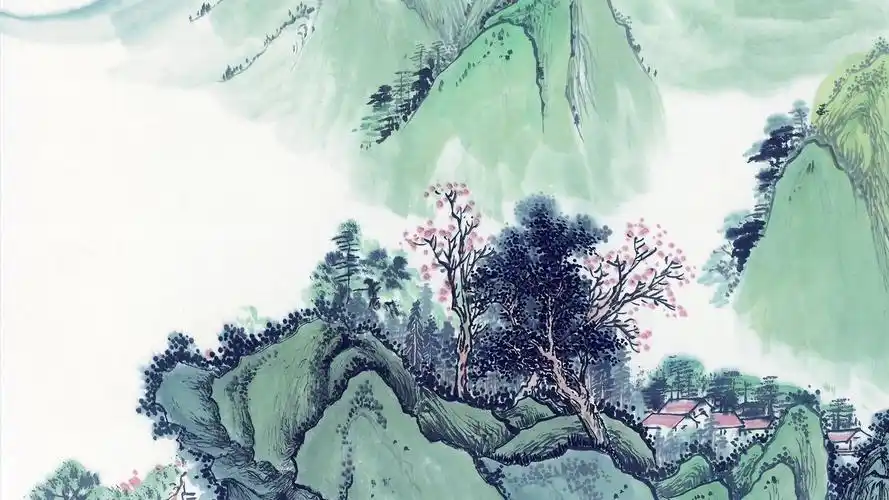 清新淡雅的山水水墨画电脑桌面壁纸高清