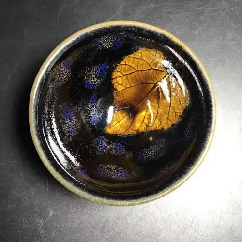 蔡炳龙师傅,精品窑变木叶盏,口径8.8高5