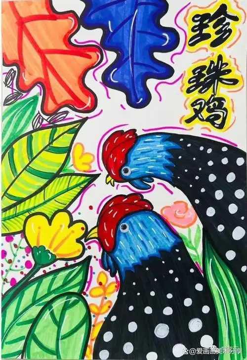 50张创意美术儿童获奖范画很值得初学者临摹色彩都是高级感