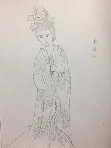手绘杨贵妃