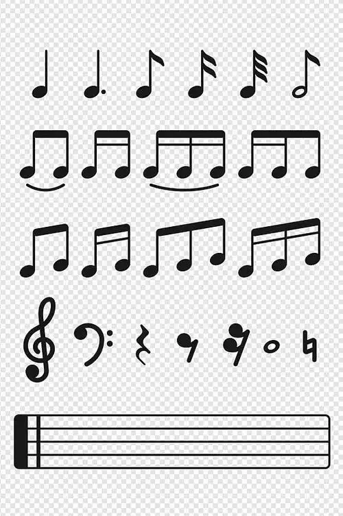 音符音乐符号钢琴五线谱乐谱免扣元素