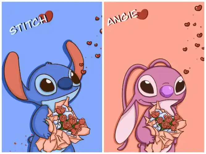 史迪奇壁纸情侣壁纸仔仔和安琪