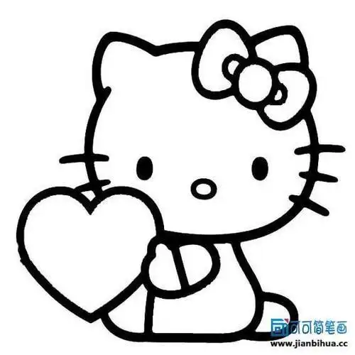 kitty       迪斯尼简笔画--凯迪猫 凯蒂kitty猫涂色图32