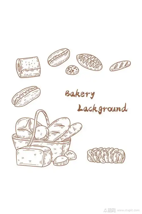手绘烘焙面包插画免抠
