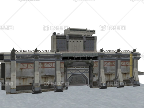 现代防御工事科幻工业大门