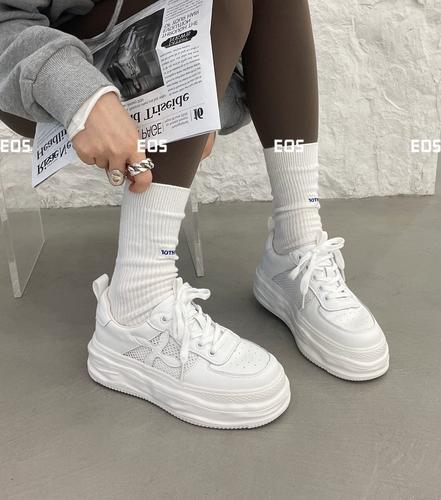 小白鞋休闲运动松糕底爆款2269eos厚底增高女真皮欧货2022新款