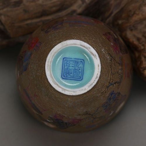 【清代真品】大清乾隆金丝珐琅彩婴戏图茶杯酒杯全手工官窑瓷古玩