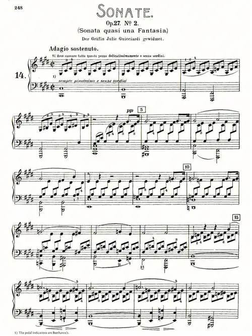 贝多芬奏鸣曲月光第一乐章