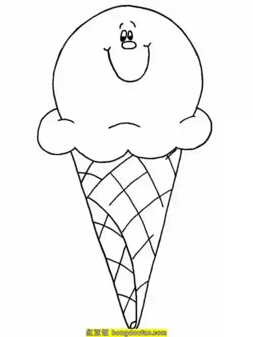 冰激凌杯子蛋糕甜甜圈美食涂色图片免费下载-红豆饭小学生简笔画大全