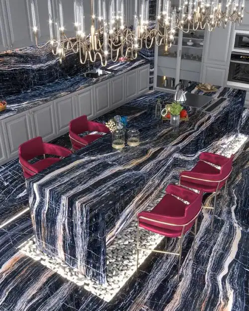 天然石材厨房中岛吧台