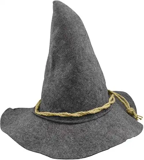 成人稻草人帽豪华毛毡慕尼黑节巫师女巫希尔比利帽子服装 灰色 one