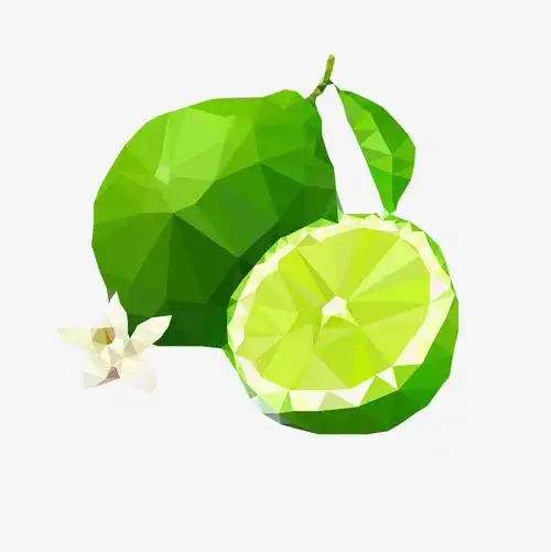 青橙低多边形矢量图