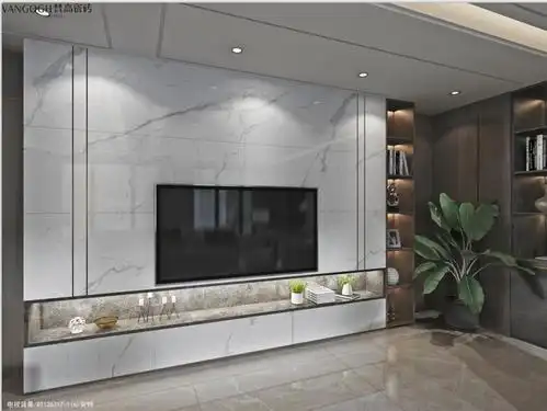 用白色大理石瓷砖做电视背景墙,一辈子都看不腻