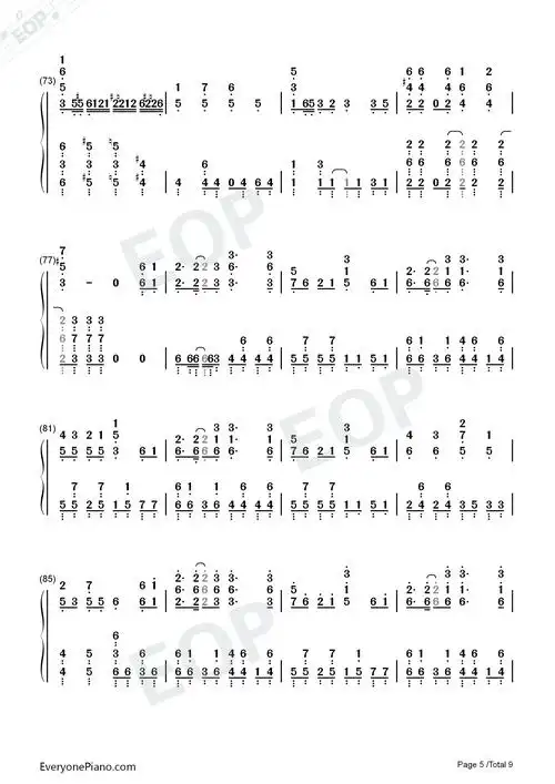 千本樱-钢琴原版双手简谱预览5