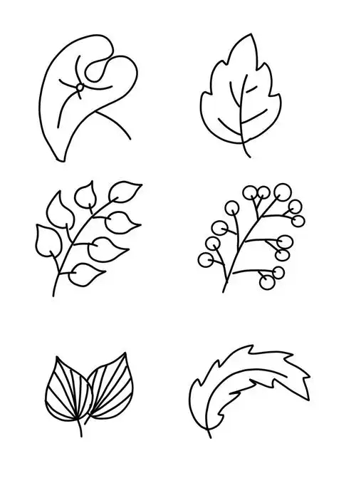 树叶叶子卡通简笔画手帐素材