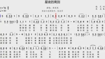 歌曲《星夜的离别》的萨克斯音色简谱