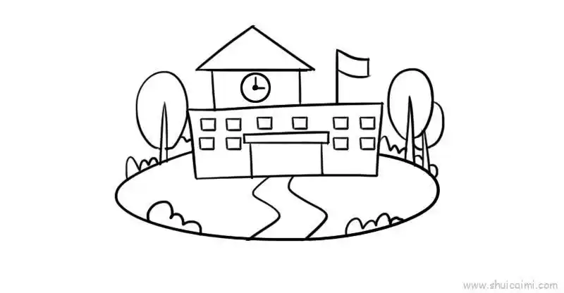校园儿童画怎么画 校园简笔画好看