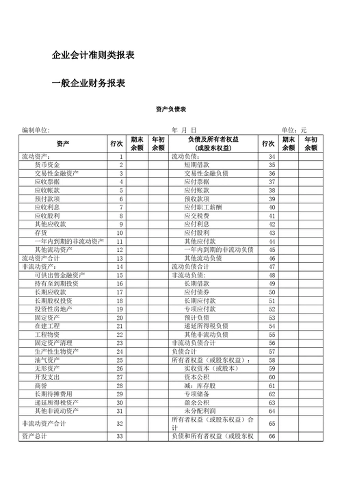 2013版财务报表模板.