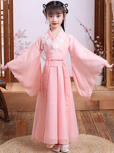 汉服女童夏季古装超仙飘逸襦裙樱花公主小女孩儿童儿童演出服