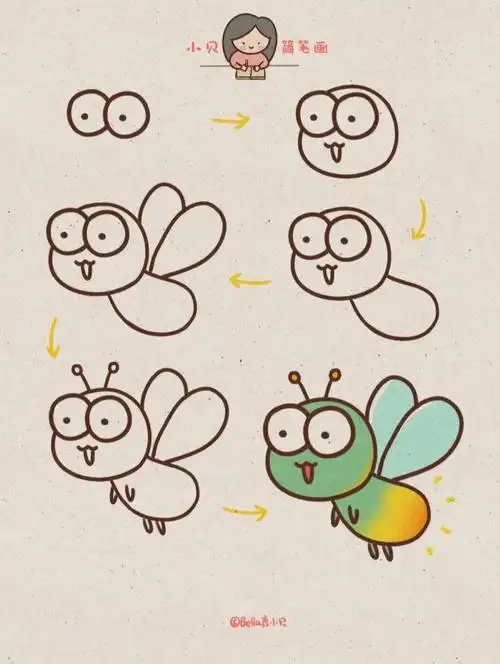 小贝简笔画萤火虫