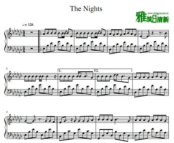 avicii - the nights 钢琴谱