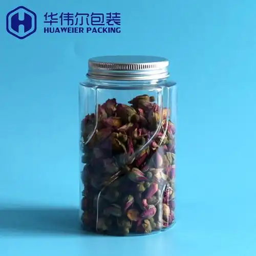 52116mm360mlpet透明塑料花茶包装瓶玫瑰花茶瓶开心果瓶