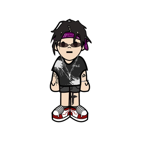 原创潮酷嘻哈插画头像q版rapper人偶