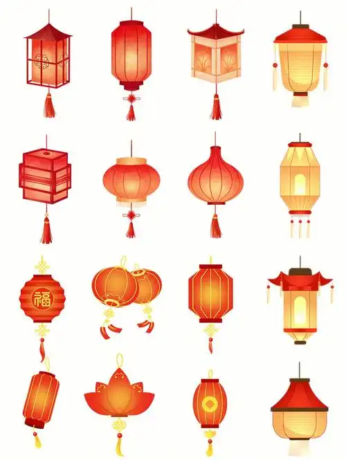 新年灯笼免抠素材简约高级