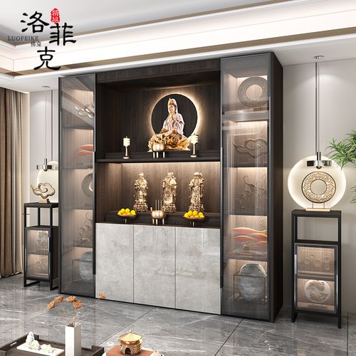 现代轻奢供台家用神柜佛龛带门观音佛像供奉柜放菩萨财神爷的柜子