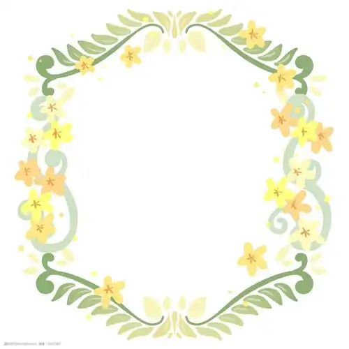 关键词:植物花纹饰边框插画 植物花纹 花朵 装饰边框