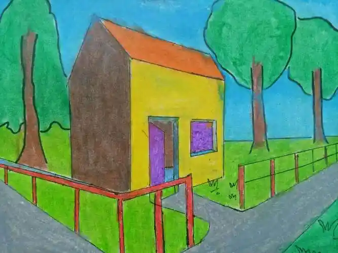 风景装饰,亭小二年级朱可欣