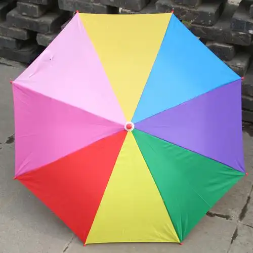 儿童雨伞小孩幼儿园礼品 印字logo印刷广告童伞彩虹伞批发-阿里巴巴