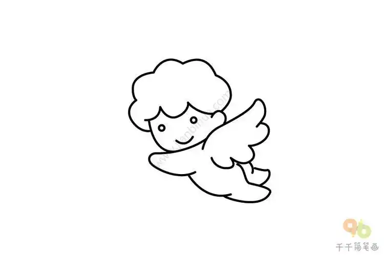 丘比特简笔画卡通小天使