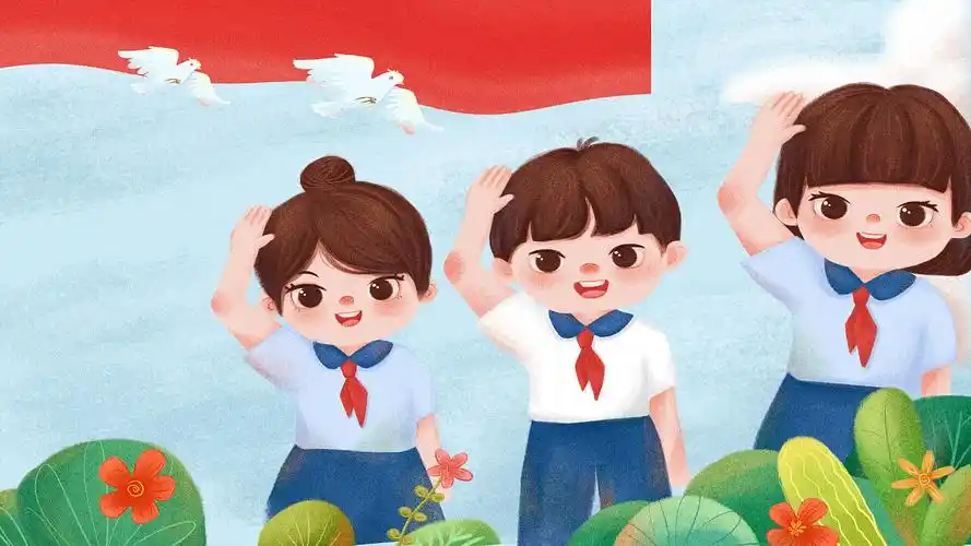 学生卡通人物国庆节十一国庆节插画视频国庆背景[mp4 gif]